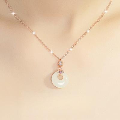 Ping An Buckle Necklace Female Small Waist Ruyi Pendant Chinese Style Guochao Clavicle Chain for Girlfriend
