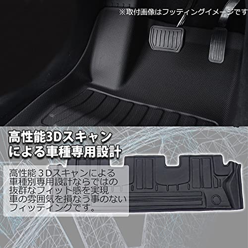 Wellvie Custom Floor Mats for the New Prado (150 Series), Third-Row Seats, 7-Passenger, with Mudguards, Custom-Designed for the Third Row, Waterproof,