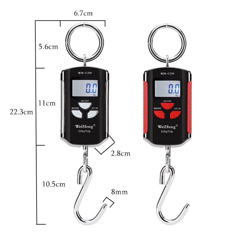 Digital Crane Scale 150kg 200g 300kg 500kg Heavy Duty Stainless Steel Hook Scale Hanging LCD Loop Electronic Weight Balance