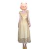 French Yellow Puff Sleeve Floral Dress - Women's Summer 2026 Collection, Elegant Waist-Cinching Princess Vacation Long Dress