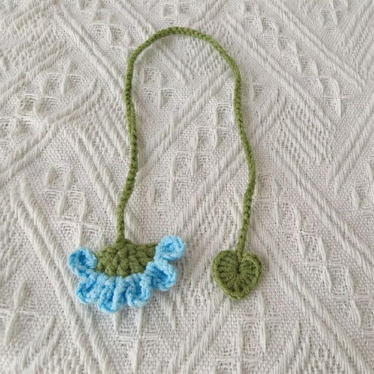 5Pcs Handmade Crochet Flower Bookmarks Knitted Floral Bookmarks Page Marker for Teacher Student Book Lover Reading Aid