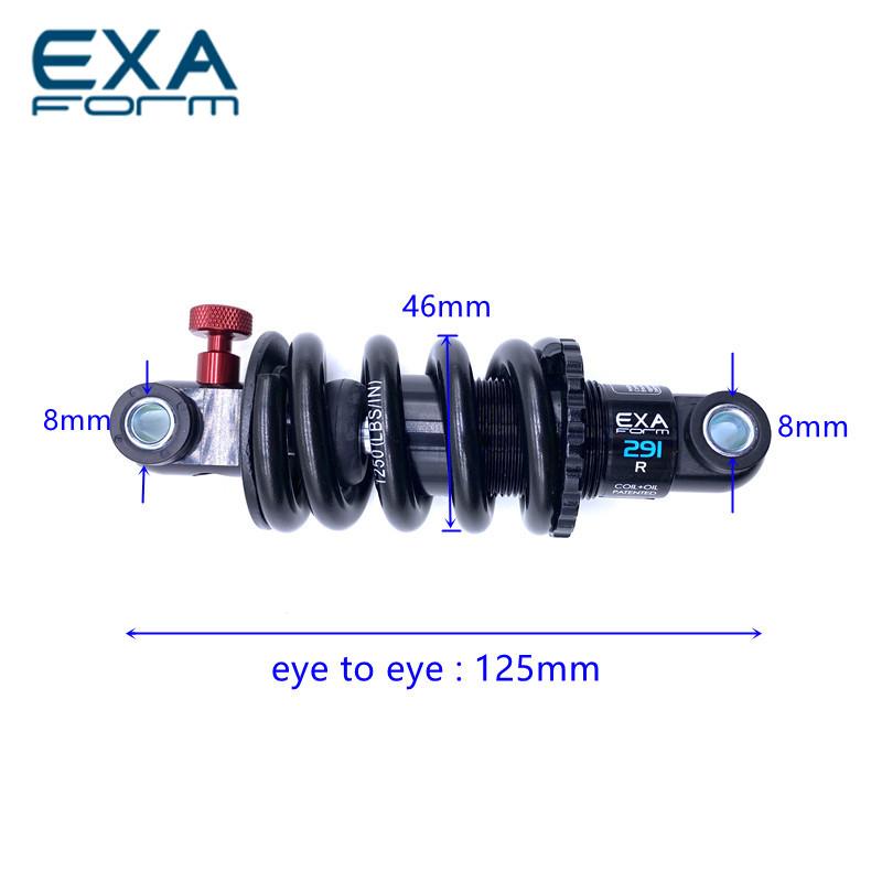 EXA Form Hinterradstoßdämpfer 291 R verstellbare Federbein Feder KS Downhill MTB Fahrrad 125 150 165 190 mm Elektroroller