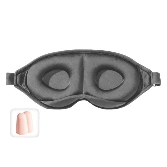 3D Contoured Cloud Sleep Mask with Earplugs Light Blocking Breathable Eye Cover Zero-Pressure Memory