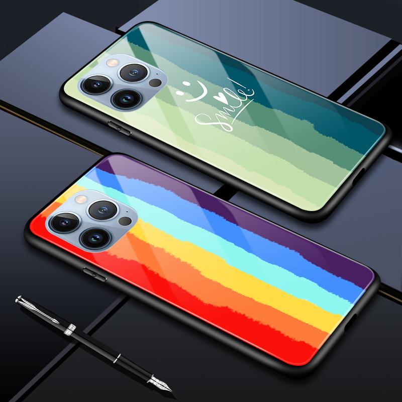 Tempered Glass Phone Case For OPPO Reno13 Reno14 Realme 11 12Pro 14 GTNeo6 C21Y C53 C75 OnePlus Nord2 NordCE3Lite Soft Edge Shockproof Smooth Shell