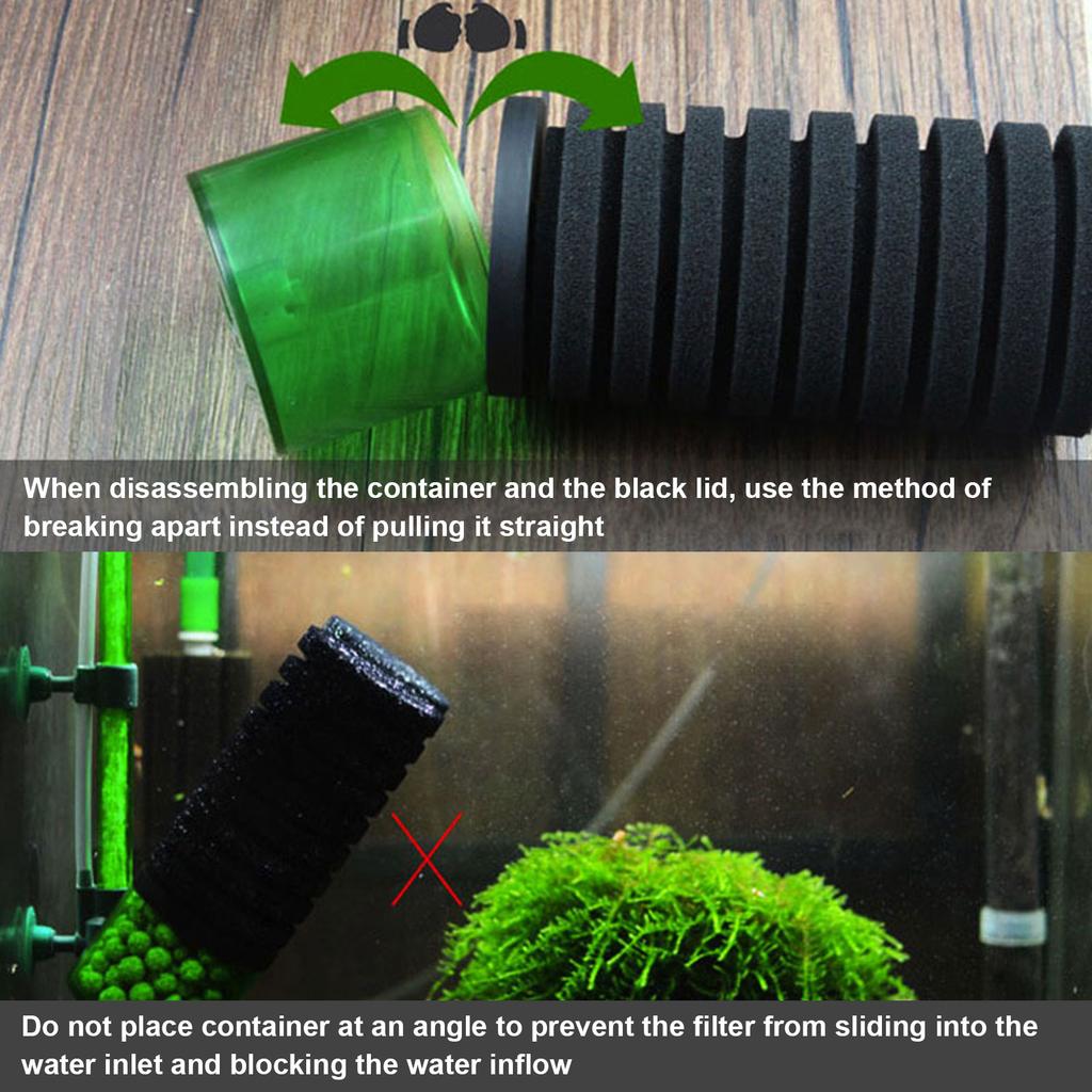 Akvarijní biochemický dvojitý houbový čistič filtr ryby ponorný pěnový filtr(QS100A S s nádobou )
