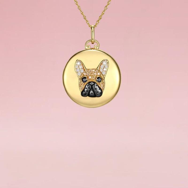 

Personalized Necklace Open And Close Tiger Album Zircon Pendant Necklace Collarbone Chain Electroplated Gold Color Retention