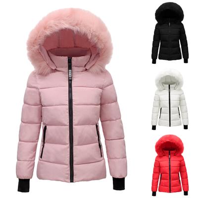 Women Winter Plus Size Solid Color Down Coat Long Sleeve Zipper Pocket Overcoat