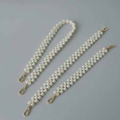 Neue Mode Frau Handtasche Zubehör Teile Puring Weiße Perle Acryl Harz Kette Luxus Solide Strap Frauen Vintage Kupplung Ketten