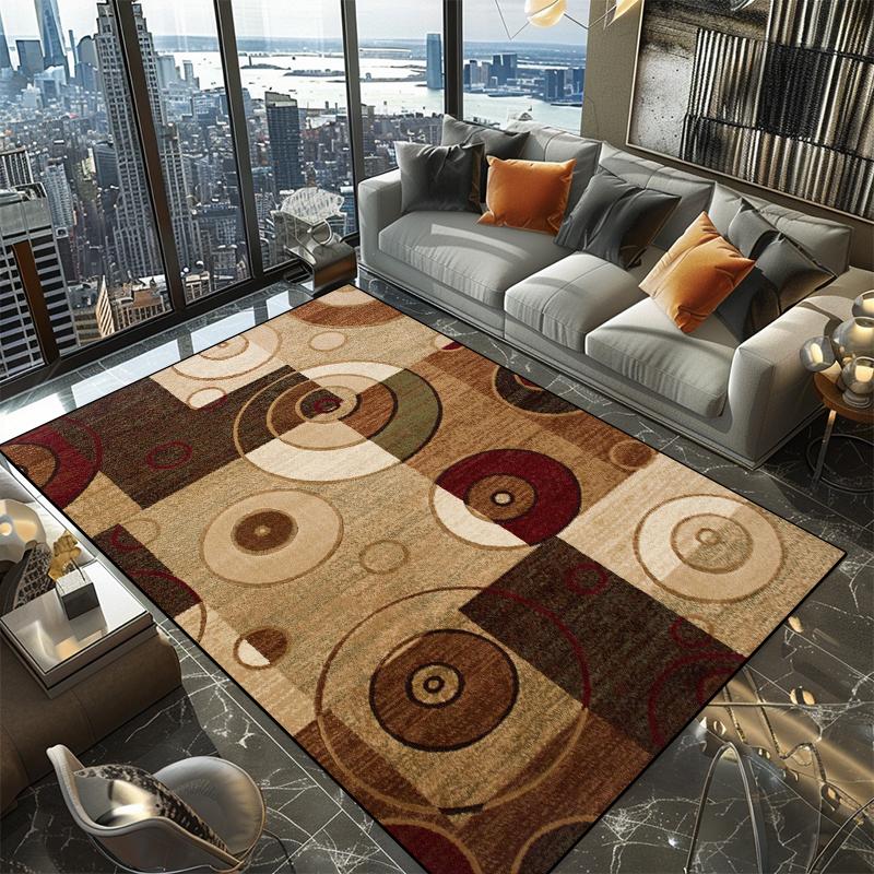 Moderner Geometrischer Teppich Wohnzimmer Dekoration Zuhause Waschbar Groß Rutschfester Teppich Schlafzimmer Bodenmatten Große Größe Flanell Anpassbar