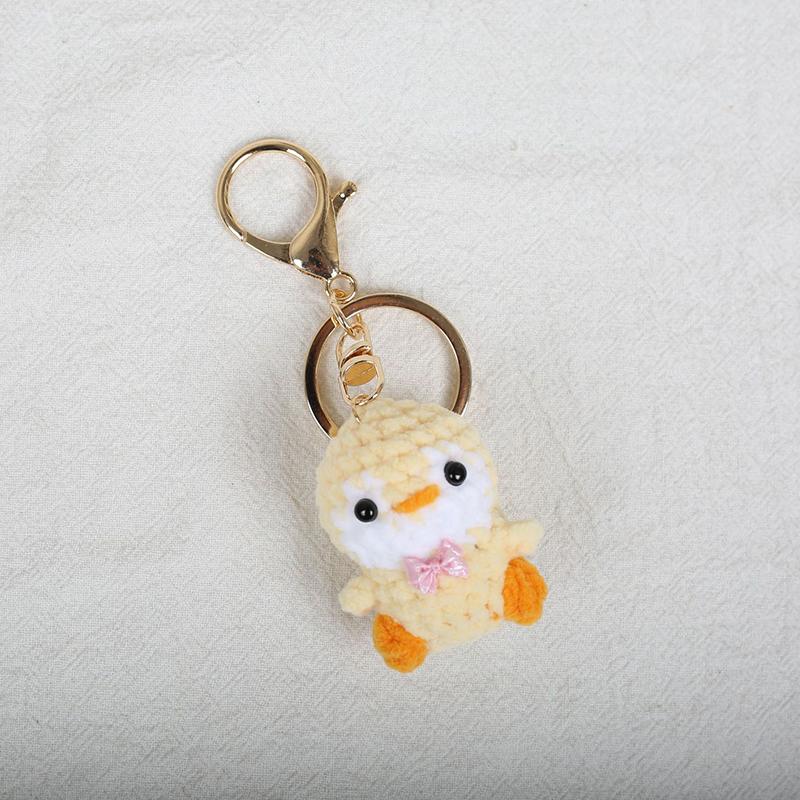 Cartoon Penguin Doll Crochet Keychain Handmake Knitted Mini Penguin Keychain For Car Keys Pendant Cute Animal Doll Keyring Gifts