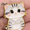 Animal Pin Decorative Brooch Enamel Cartoon Cat Shape Zinc Alloy Lapel Sweater Dress Suit Badge Versatile Outfit Accessory Design