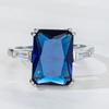 Classic  Sterling Silver Women's Ring Metal Blue Zircon Engagement Rings for Men Fashion Party Wedding Fashion