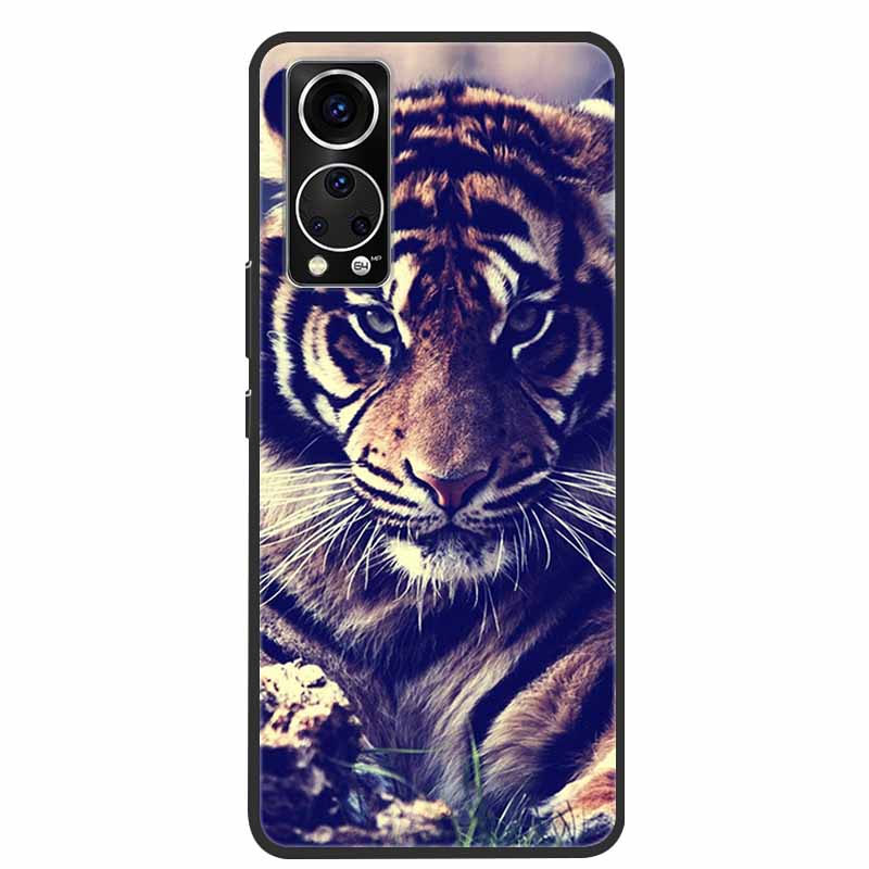 Für ZTE Axon 30 Handyhülle Cover Cooler Wolf Löwe Tiger Schwarzes Silikon Weiche Hülle Für ZTE Axon 30 Rückabdeckung Hülle Axon30 5G Hülle
