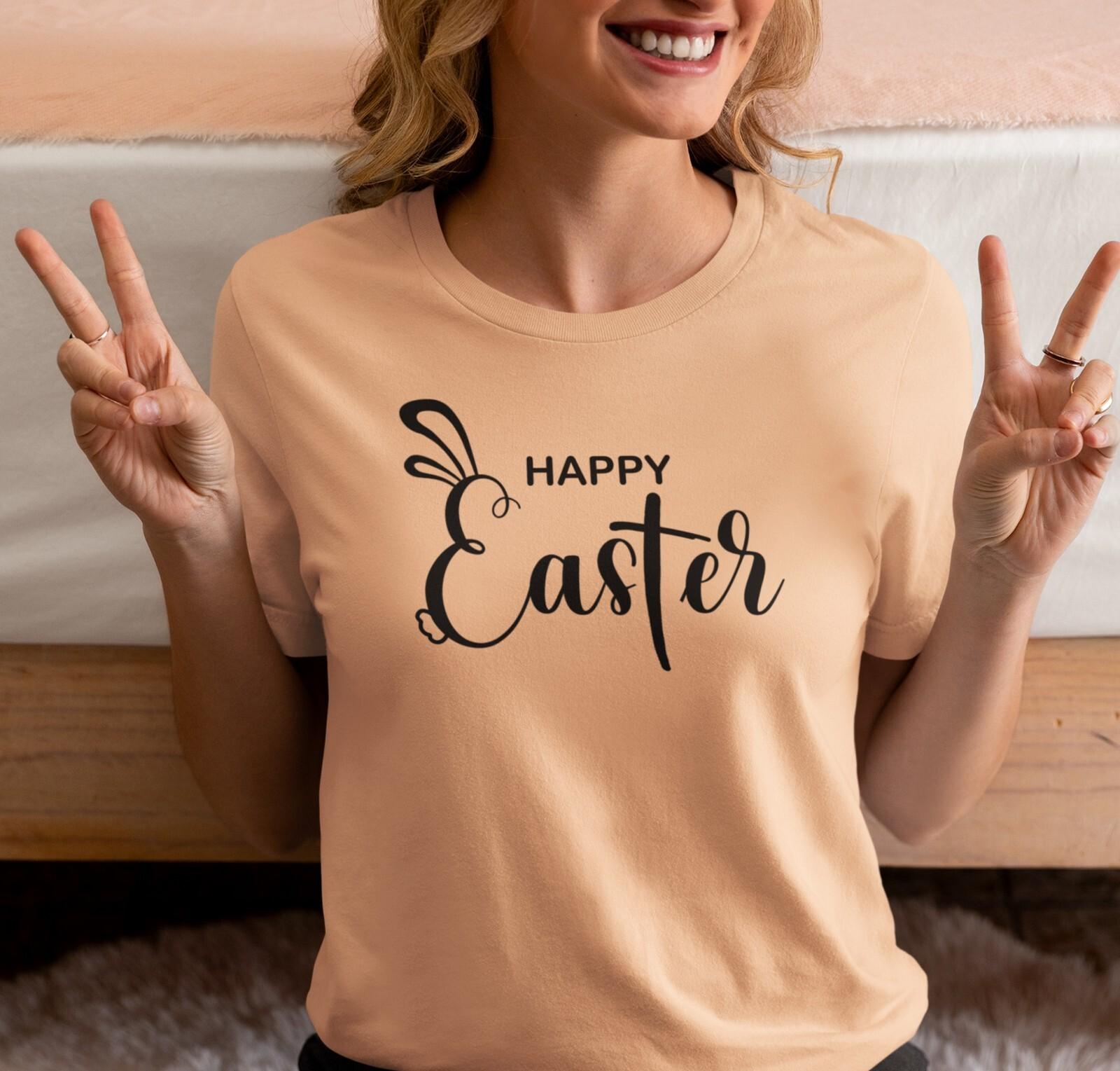 Happy Easter Shirt Easter Bunny Graphic Tee Easter Shirt For Her He Is Risen S