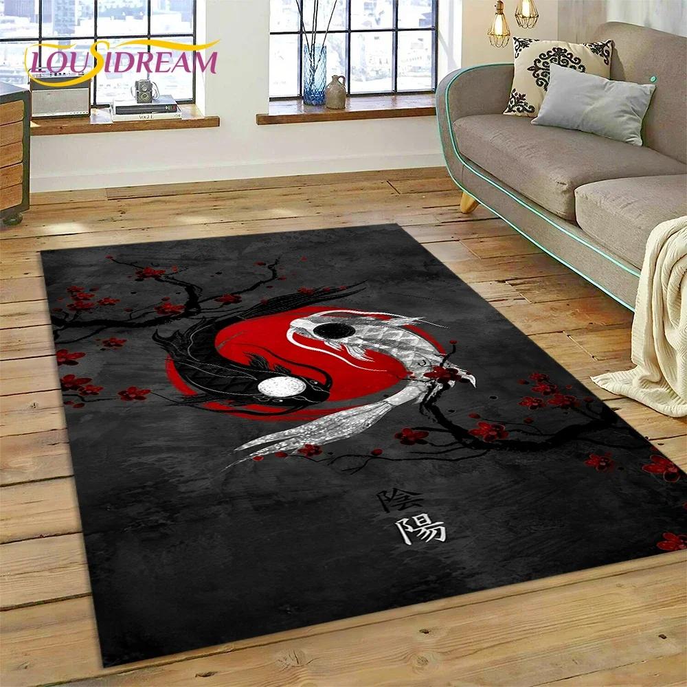 Nature Yin Yang Chinese Tai Chi Bagua Carpet Rug for Bedroom Living Room Home Sofa Decoration,Child Game Large Decor Floor Mat