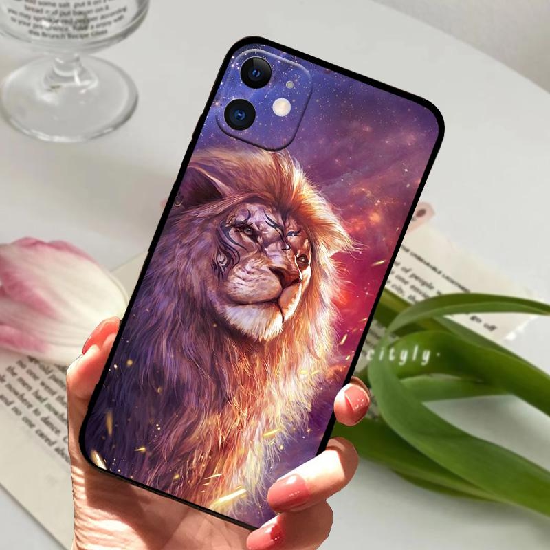 For iPhone 12 Cases A2403 Matte Soft Silicone TPU Phone Covers For iPhone 12 Mini Animal Pattern Coque Bumper A2399 Fundas