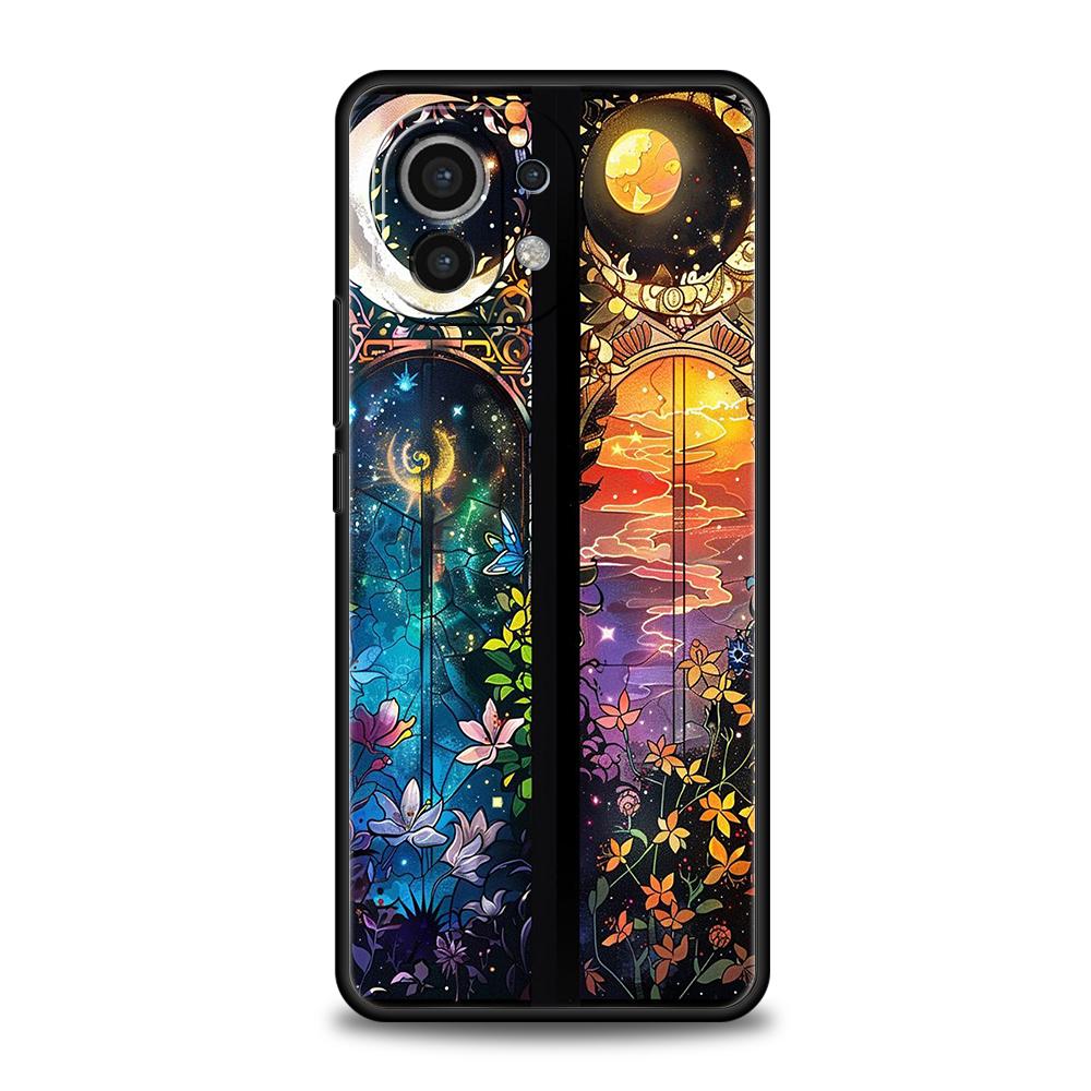 Phone Case Cover for Xiaomi Poco F7 F6 F5 F4 F3 X7 X6 X5 X4 X3 NFC M4 C51 C55 GT Pro Soft TPU Beautiful Sun Moon Glass Pattern
