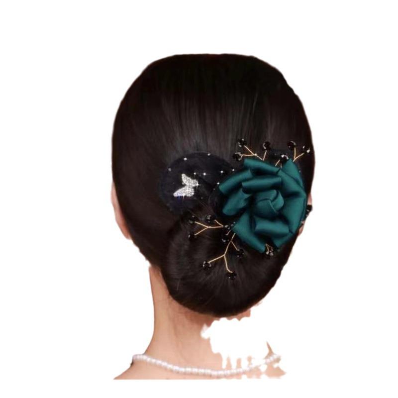 Camellia Black Butterfly Hair Bun Maker - Versatile Douyin-Style Twist Clip for Women