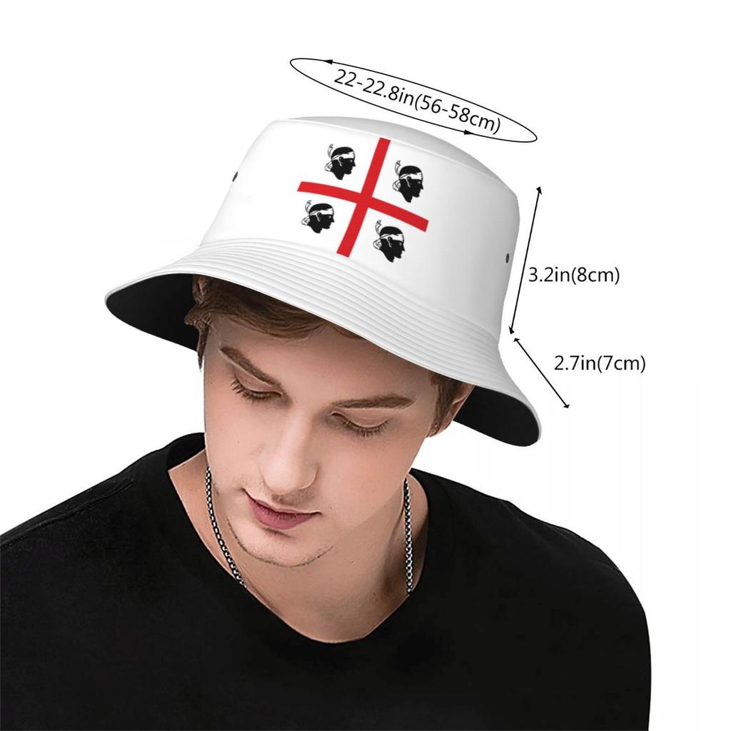 Custom Flag Of Sardinia Bucket Hats Women Unisex Italy Sardegna Four Moors Beach Sun Summer FisherUnisex Cap