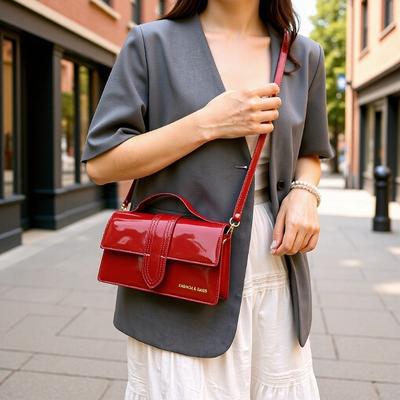 Popular Portable Small Square Bag Glossy Versatile Messenger Bag Premium Light Luxury Shoulder Bag