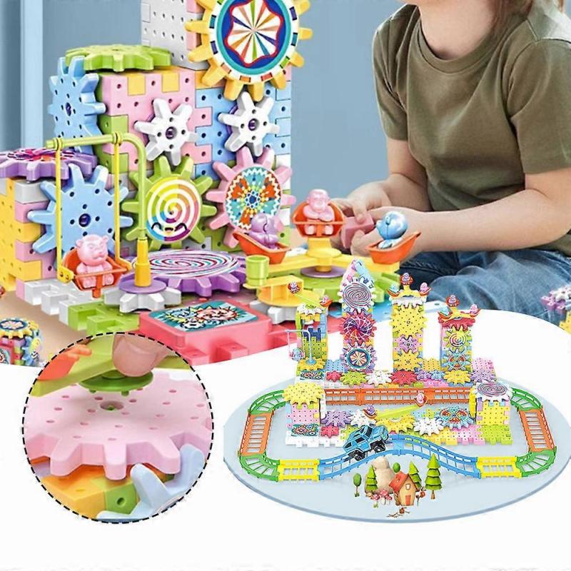 Children Electric Gears Gear Building Toy Set Durable Early Educational Puzzle Toy  for Boys Girls Kids