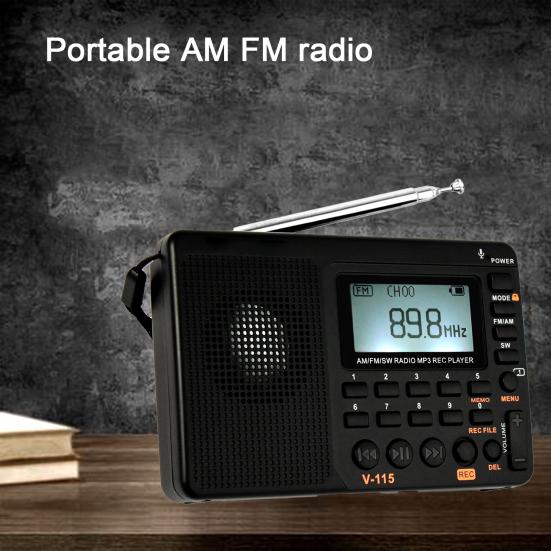 Retekess V115 Digital Radio Portable High Sensitivity TF Card Playback 3W Rechargeable FM/AM