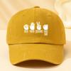 Fun Printed Baseball Cap for Men, Classic European and American Popular Washed Retro Peaked Cap Adjustable
