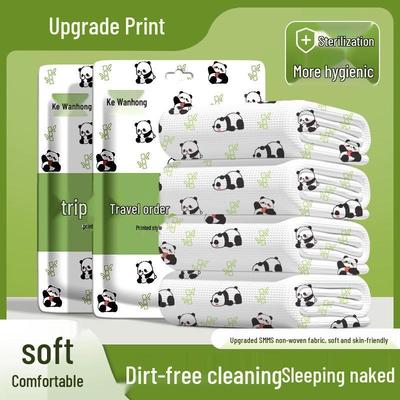 Disposable Hotel Bedding Set: Includes Sheets, Duvet Cover, Pillowcases, and Compressed Towel for Travel and Isolation - Double/Single Sizes