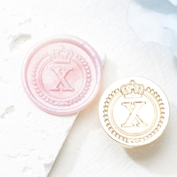 Brass Head Seal Stamp Crown Letters Sealing Wax Stamp for Letter Invitations Decoration English Letters Wax Seal Stamp