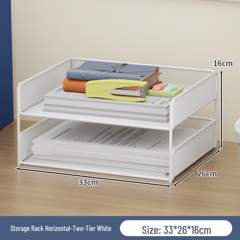 Multi-Layer Desktop File Organizer: A4 Rack & Storage Shelf for Office