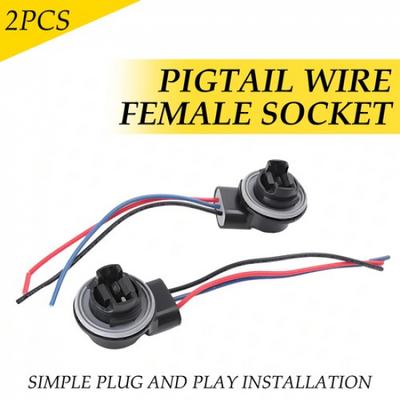 Pigtail Wire Female Socket 3157 S Two Harness Front Turn Signal Park Universal