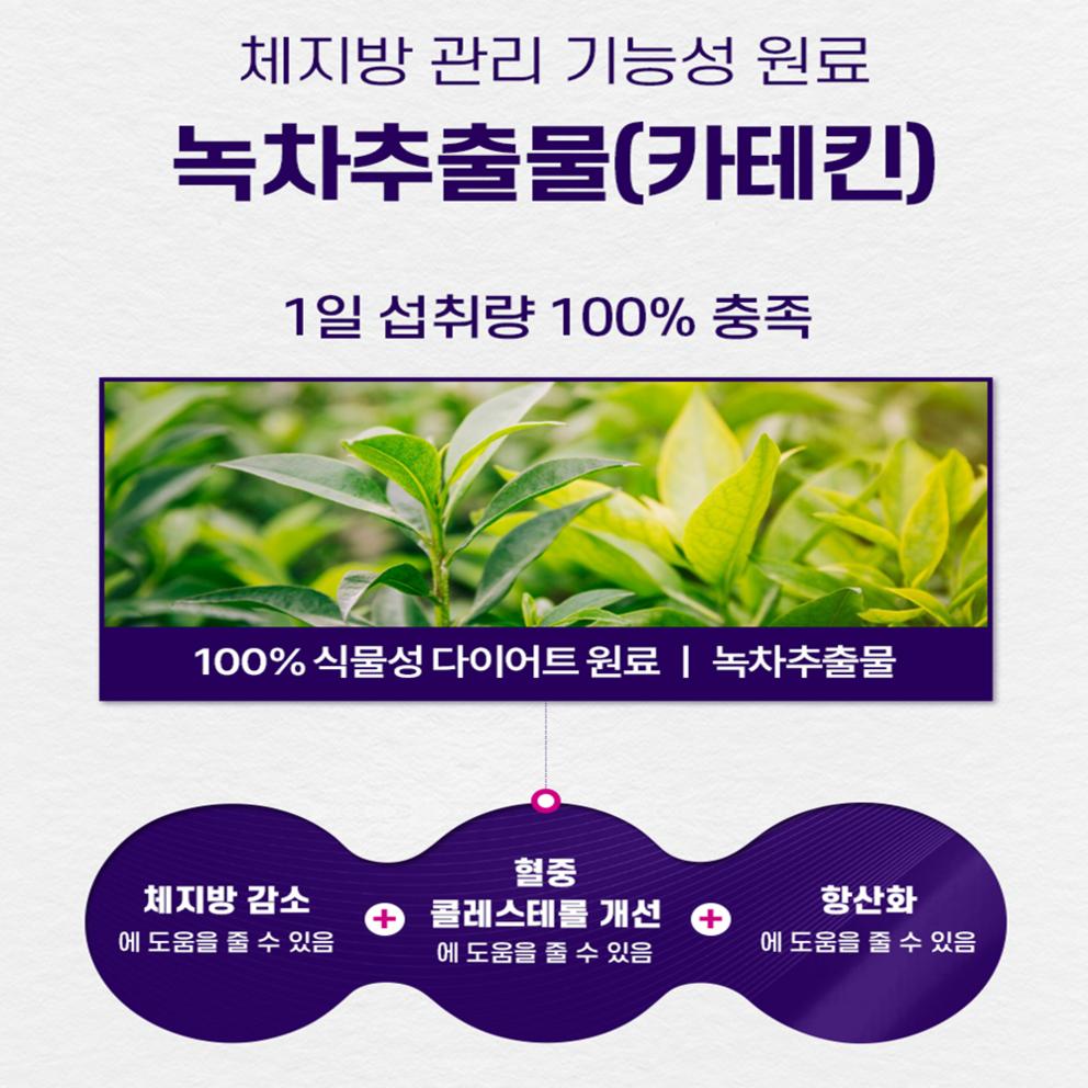 Effective Women's Menopause Diet, Middle-Aged Belly Fat Reduction, Sophora Japonica Fruit Extract, KFDA Certified Diet Aid, 60 Tablets, 2 Sets