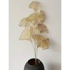 1 Golden Apricot Leaf Artificial Plant for Weddings, Parties and Home Decor - Realistic Simulation of Ginkgo Biloba for Indoor Table Center