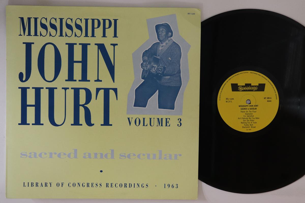 

LP Record MISSISSIPPI JOHN HURT - Volume 3 : Sacred And Secular HT320 HERITAGE 1988 UK Blues Used