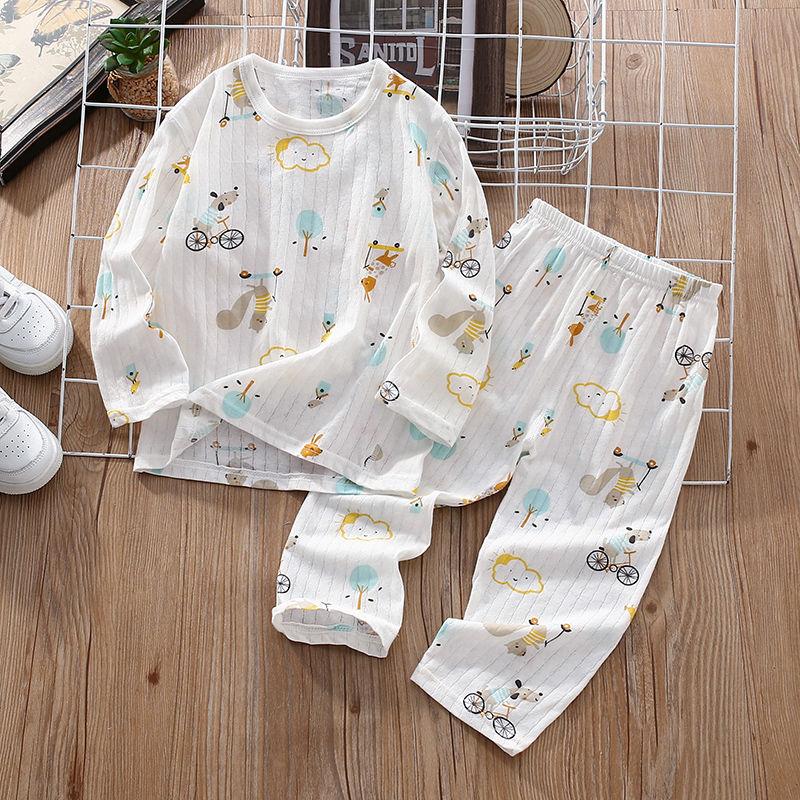 Dziecięcy Zestaw Żakardowy Chłopięcy i Dziewczęcy Letni Cienki Ubrania Domowe Dziecięce Wiosenno-Jesienne Ubrania Klimatyzacyjne Rękaw Siedem ósmych