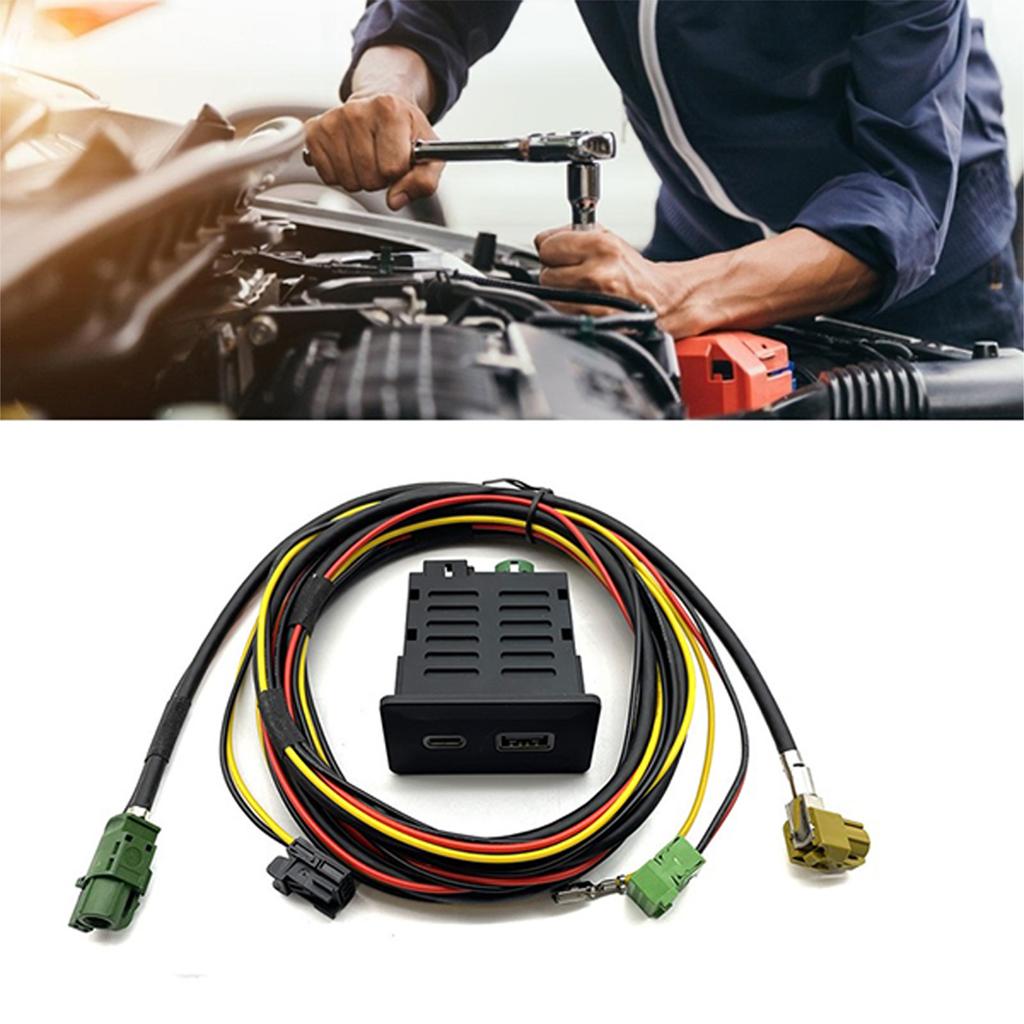 Switches Enabled Plug Socket For Golf 7 MK7 MIB2 Built In Switches USB 3.0 Rapid Connection Waterproof Automotive Accessory