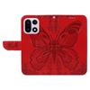For OnePlus 15 5G Case Butterfly Pattern PU Leather Folio Flip Phone Cover -  Red