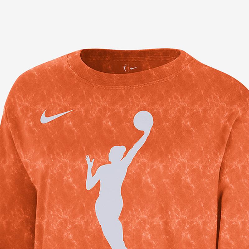Nike Team 13 Logo Farbverlauf Bequemes Rundhals Langarm T-Shirt Damen T-Shirts Orange FZ0148-820