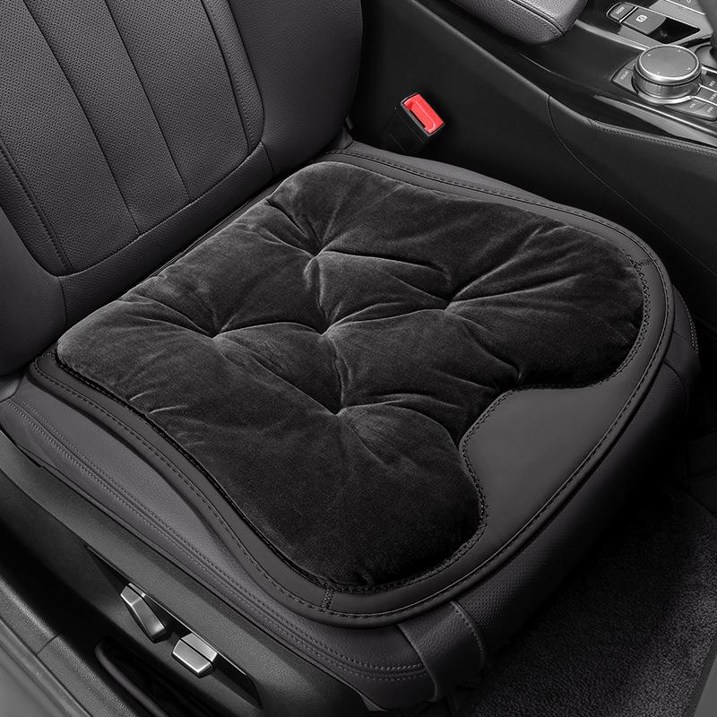 Plush Car Seat Cushion with Backrest - Thickened for Autumn/Winter Warmth