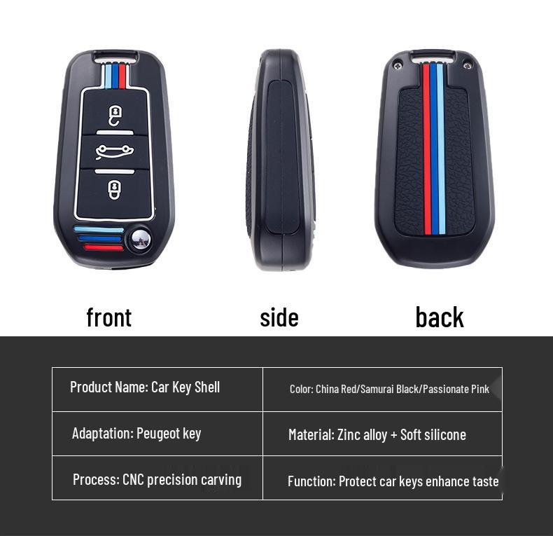 Peugeot Car Key Cover for Dongfeng 408, 4008, 308, 3008, 508, 5008, 2008 – Snap Button Shell