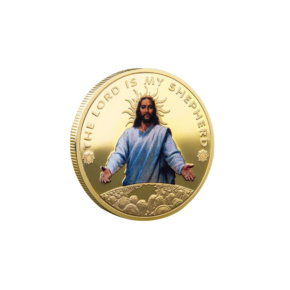 Commemorative Coin Metal Jesus Christ Coin Christmas Blessing Jesus Colour Printed Metal Commemorative Coin Coin Coin Collection