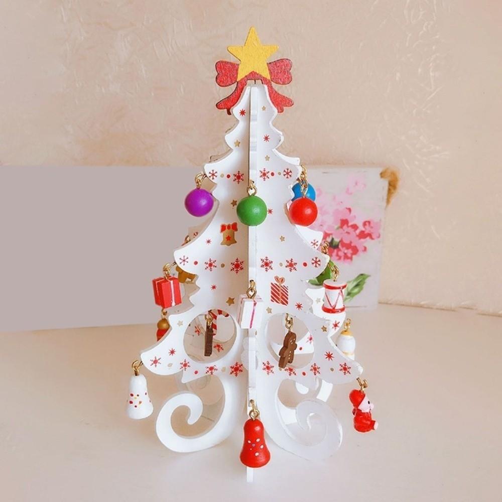 Desktop Display Wooden Christmas Tree Window Display Handmade Christmas Ornaments Home Decoration