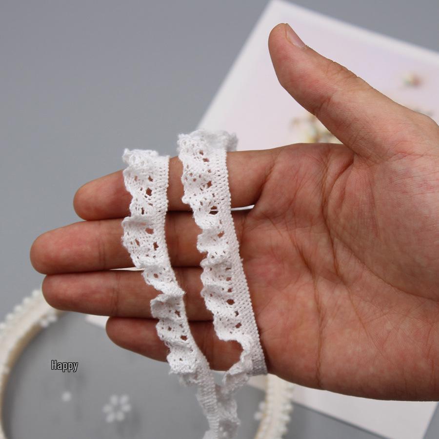Off-White Elastic Cotton Lace Handmade Fabric Trim for Socks, Skirts, and Curtains - Zuleidezhu.