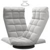 Floor Chair Swivel Light Grey Velvet