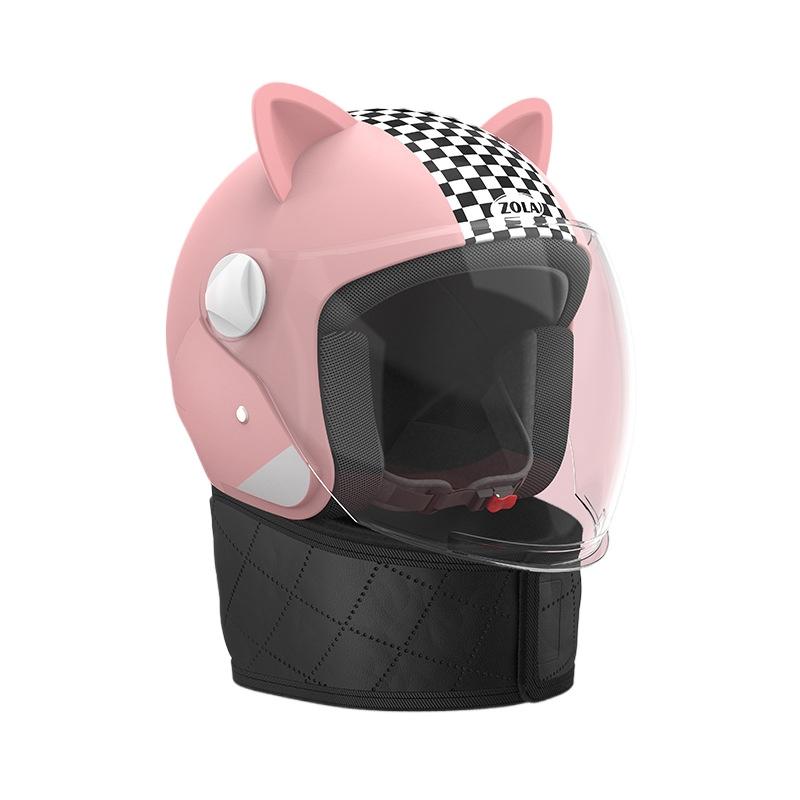 Winter Helmet Belt Scarf Electric Car Helmet Men and Women Universal Cat Ear Helmet Hard Hat