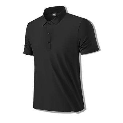Poloshirt Herren Business Eis-Seide Revers Sportlich Lässig Locker Atmungsaktiv Halbarm-Oberteil Kurzarm-T-Shirt