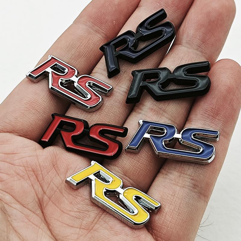 3D Metal Car Steering Wheel Emblem RS Logo Sticker Badge Decals For Honda Civic Accord HRV CRV Jazz City Pilot Fit Accessories