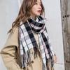New Korean-Style Plaid Scarf: Warm, Thickened Autumn/Winter Shawl for Women & Students - Cute Internet Celebrity-Inspired Neck Warmer