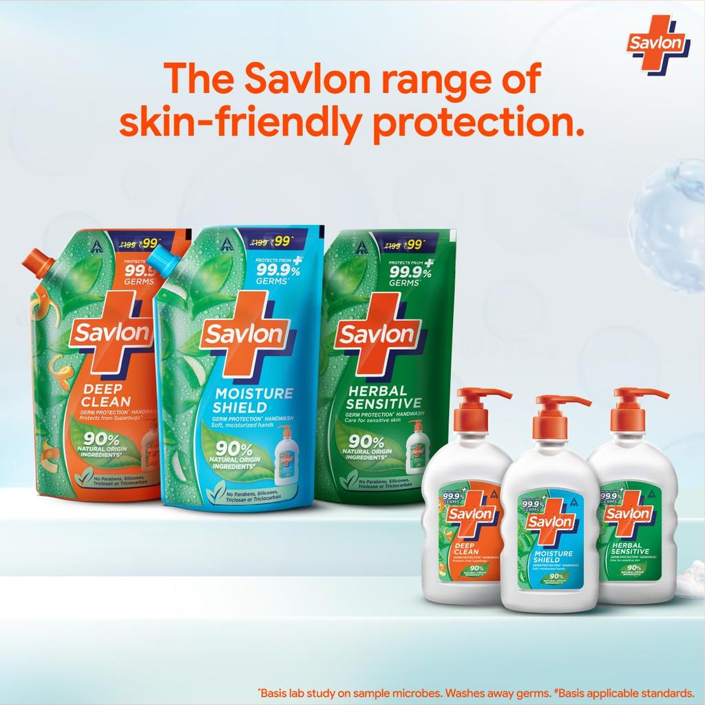 ITC Savlon Moisture Shield Liquid Handwash Refill Pack 650ml  Cleansing Skin Care Moisturizing Family Soap