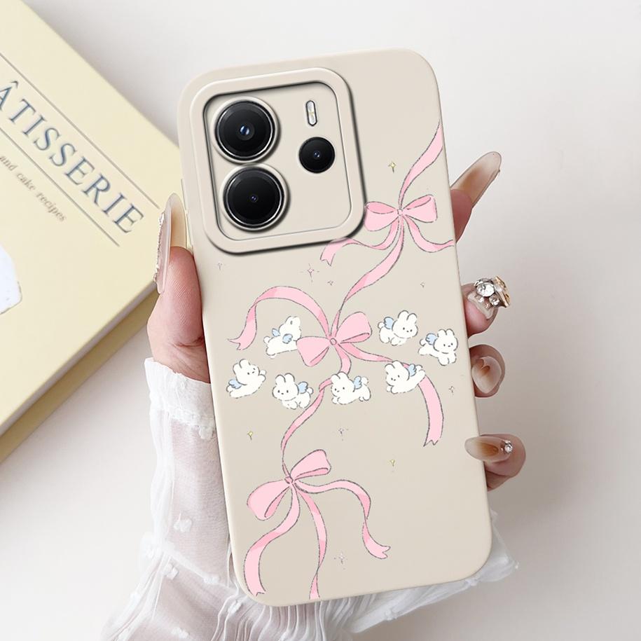 For Xiaomi Redmi Note 14 4G European Case Beautiful Sunset Bamboo Girls Soft Silicone Protective Cover on Redmi Note14 EU Bumper